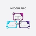 Modern Design of Infographic template element numbered banners Icons and 3 Steps Royalty Free Stock Photo