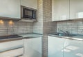 Modern design kitchen cooker microwave and sink