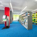 Library interior with functional shelves Royalty Free Stock Photo
