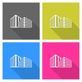 Modern design office buildings icon set, flat design vector illustration in eps 10 for webdesign and mobile applications in four Royalty Free Stock Photo