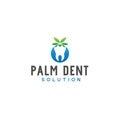 Modern design PALM DENT tooth leaf logo design