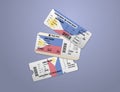 Modern design of Philippines airline, bus and train travel boarding pass. Three tickets of Philippines painted in flag color. Royalty Free Stock Photo