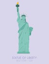 Modern design poster with colorful background of Statue of Liberty New York, USA. Royalty Free Stock Photo
