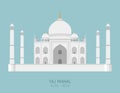 Modern design poster with colorful background of Taj Mahal Agra, India.