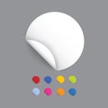 Modern design realistic stickers. Rolled stickers with space for