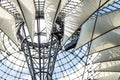 Modern design roof at Sony Center, Potsdamer Platz, Berlin. Royalty Free Stock Photo