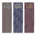 Modern Design Set Of Different Three Stripes Graphic Vertical Banners