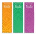 Modern Design Set Of Three Abstract Colorful Vertical Banners. Royalty Free Stock Photo