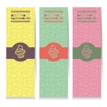 Modern Design Set Of Three Colorful Cupcakes Vertical Banners