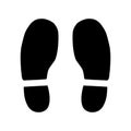 Modern design shoes foot step icon on white background