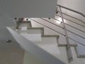 Modern design of stairs in apartments. An example of conceptual interior renovation and renovation of apartments and offices