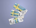 Modern design of Sweden airline, bus and train travel boarding pass. Three tickets of Sweden painted in flag color. Vector Royalty Free Stock Photo