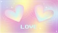 Valentines day and Love card banner poster cover. Heart. Light. gradients , y2k