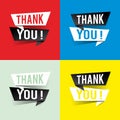 Modern design thank you text on speech bubbles, Show Gratitude concept