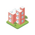 Modern design three floor building icon