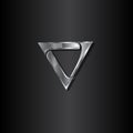 Modern design triangle with color metal on black background