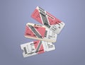 Modern design of Trinidad and Tobago airline, bus and train travel boarding pass. Three tickets of Trinidad and Tobago painted in Royalty Free Stock Photo