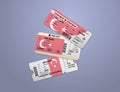 Modern design of Turkey airline, bus and train travel boarding pass. Three tickets of Turkey painted in flag color. Vector Royalty Free Stock Photo
