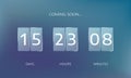 Modern design of a web countdown banner. Concept flat countdown counter. Vector illustration on blur background Royalty Free Stock Photo