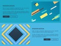 Modern Design Website Blue Vector Illustration