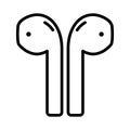 Modern design wireless earphones icon isolated vector