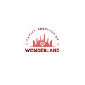 Modern design WONDERLAND happy fun logo design