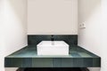 a modern designed bathroom one piece square porcelain sinks