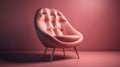 Modern designer armchair stands againempty wall in pink colors. Stylish minimalist interior. Generative AI Royalty Free Stock Photo