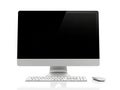 Modern Desktop Computer with Blank Screen and Accessories, Isolated on White Background Royalty Free Stock Photo