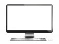 Modern desktop computer with blank screen. 3D illustration