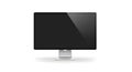 Modern Desktop Computer Monitor with Blank Black Screen on a Silver Stand, Isolated on White Background Royalty Free Stock Photo