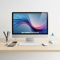 Modern desktop computer setup isolated on white background Royalty Free Stock Photo