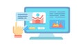 Modern desktop interface. Computer screen with web design, vector design Generative AI Royalty Free Stock Photo
