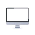 Modern desktop monitor mockup blank empty screen computer display digital technology concept white background Royalty Free Stock Photo