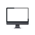 Modern desktop monitor mockup blank empty screen computer display digital technology concept white background Royalty Free Stock Photo