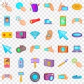 Modern device icons set, cartoon style Royalty Free Stock Photo