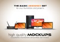 Modern devices mockups for your business projects. Royalty Free Stock Photo