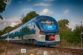 Modern diesel  engine on the railways Royalty Free Stock Photo