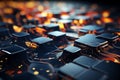 Modern digital abstract 3D background. Can be used in the description of network abilities, AI generate