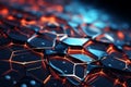 Modern digital abstract 3D background. Can be used in the description of network abilities, AI generate