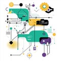 Modern Digital Abstract Design with Vibrant Systems Integration.