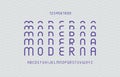 Modern digital alphabet font. Abstract typography typeface regular uppercase with numbers. Minimal classic technology type letters