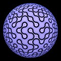 Modern digital ball with labyrinth surface Royalty Free Stock Photo