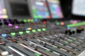 Modern Digital broadcast audio mixing console Royalty Free Stock Photo