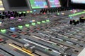Modern Digital broadcast audio mixing console Royalty Free Stock Photo