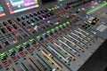 Modern Digital broadcast audio mixing console Royalty Free Stock Photo