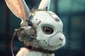 modern digital bunny robot pet technology AI generated