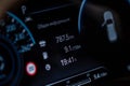 Modern digital car mileage. Car dashboard with sensors and information.
