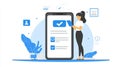 Modern digital checklists for business management in graphic design offices