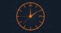 modern digital clock face with orange and dark blue design showing 171 Royalty Free Stock Photo
